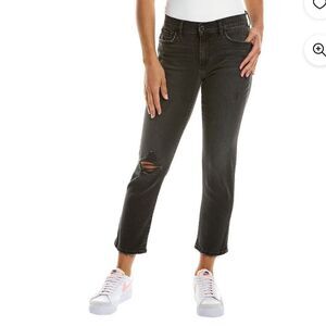 JOE'S Jeans Mid-Rise Kasey Straight Crop Jeans Black Distressed size 26